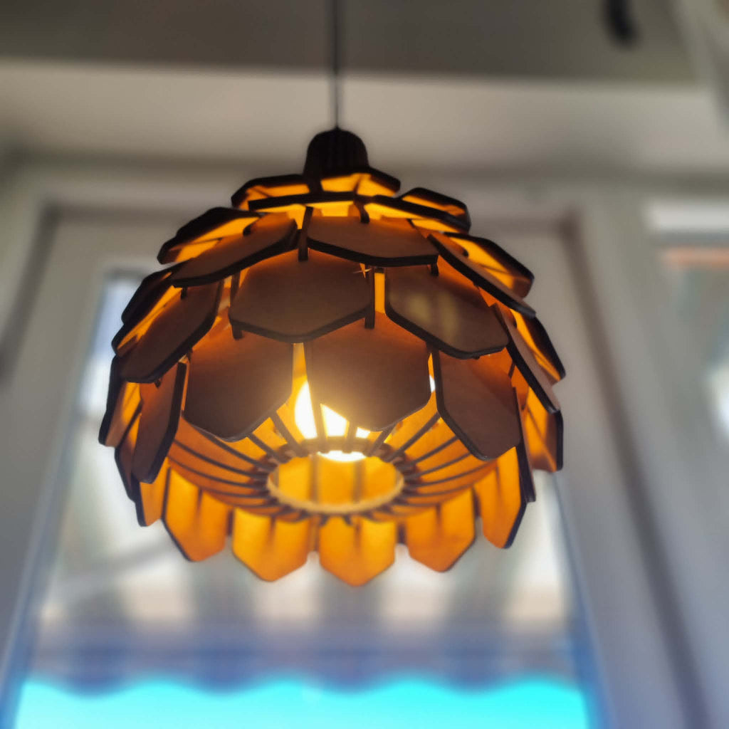 Koglelampe - Teak - Ø38