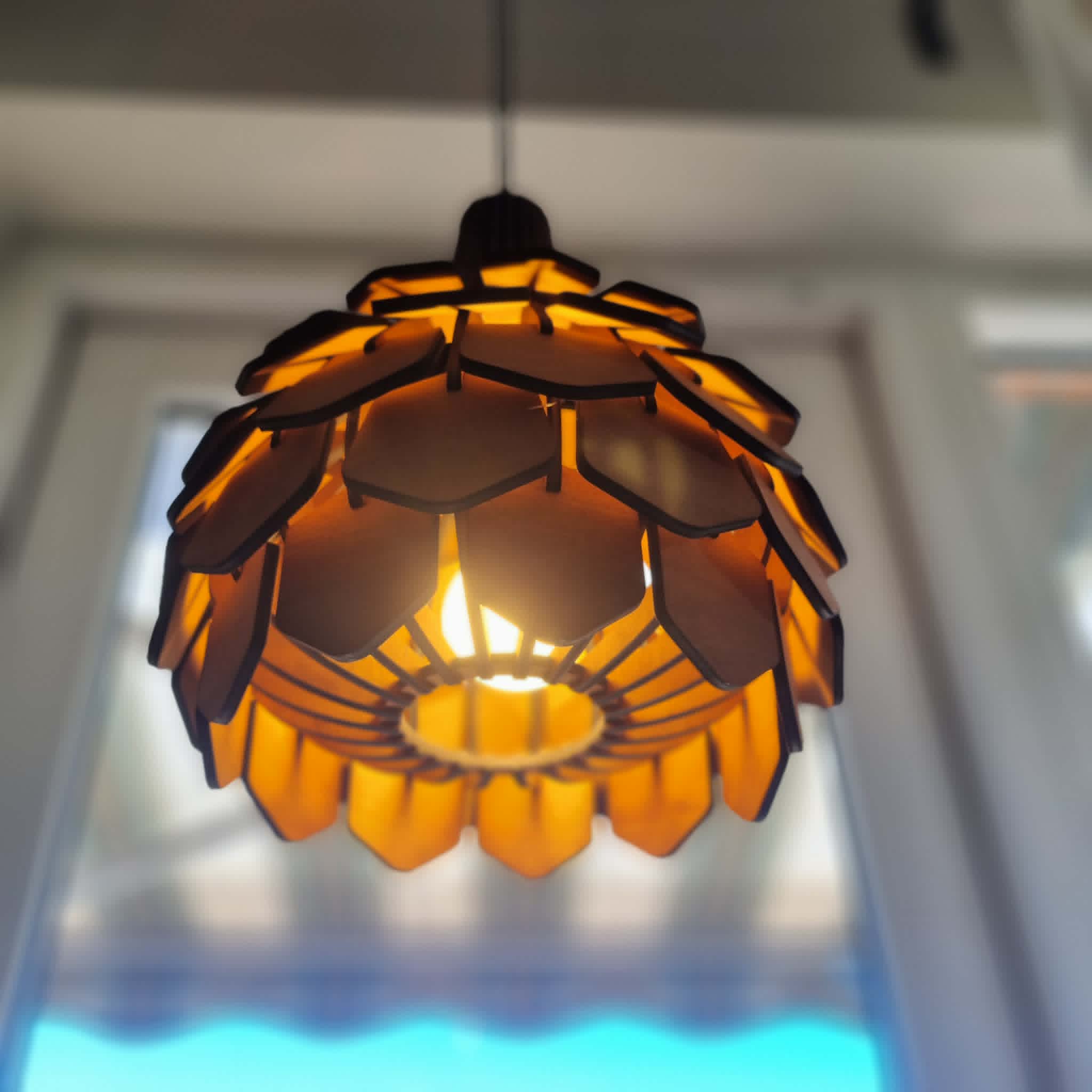 Koglelampe - Teak - Ø38