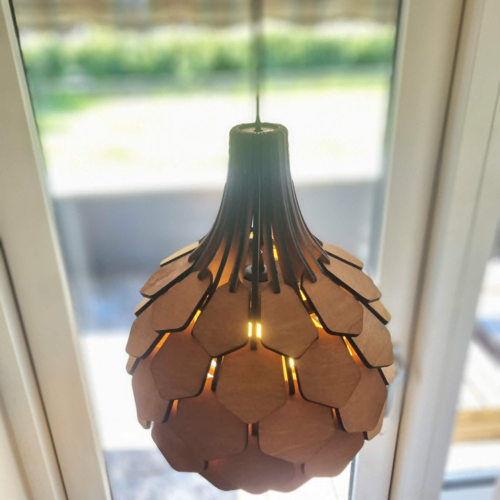 Koglelampe - Teak - Ø38