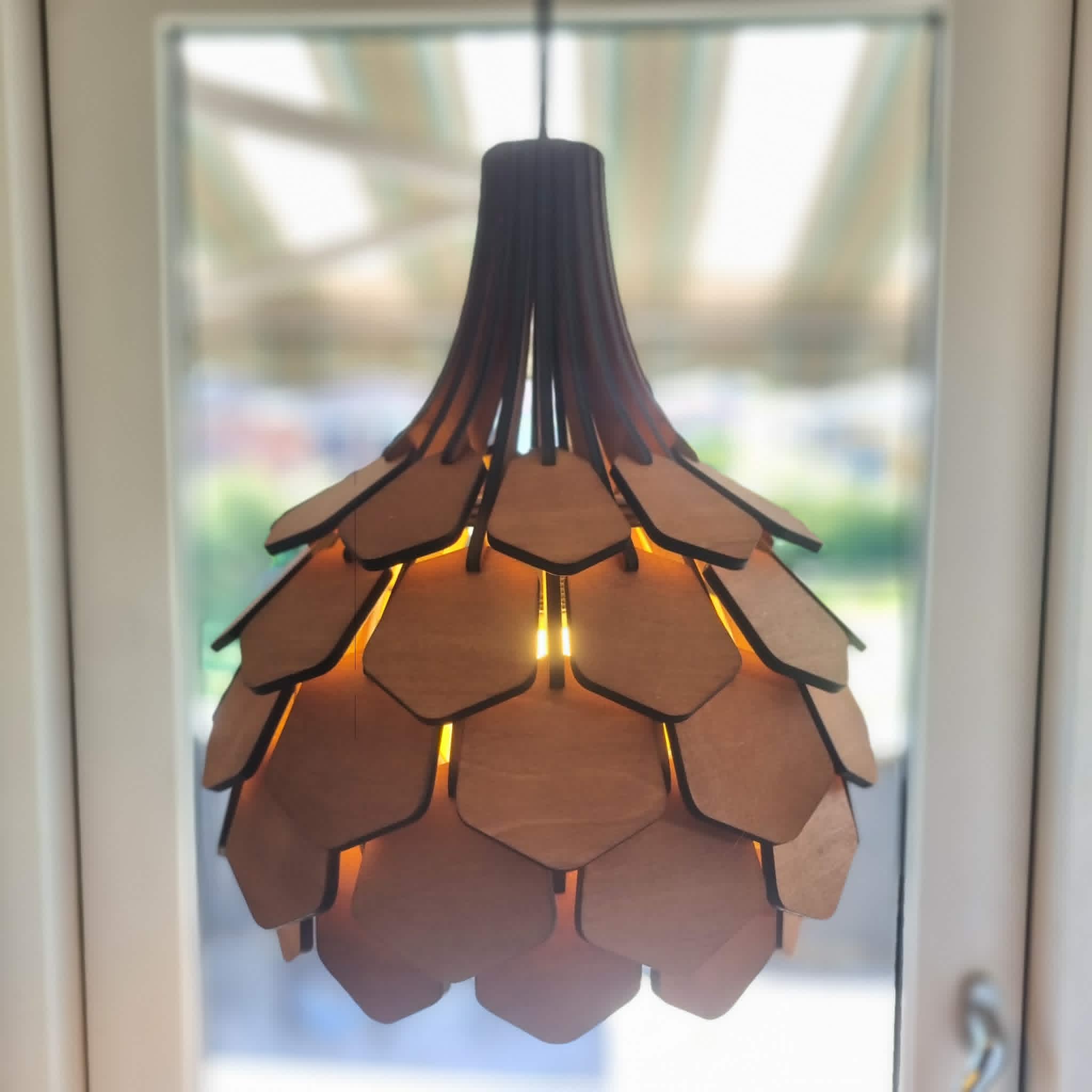 Koglelampe - Teak - Ø38