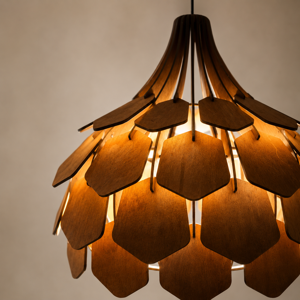 Koglelampe - Teak - Ø55