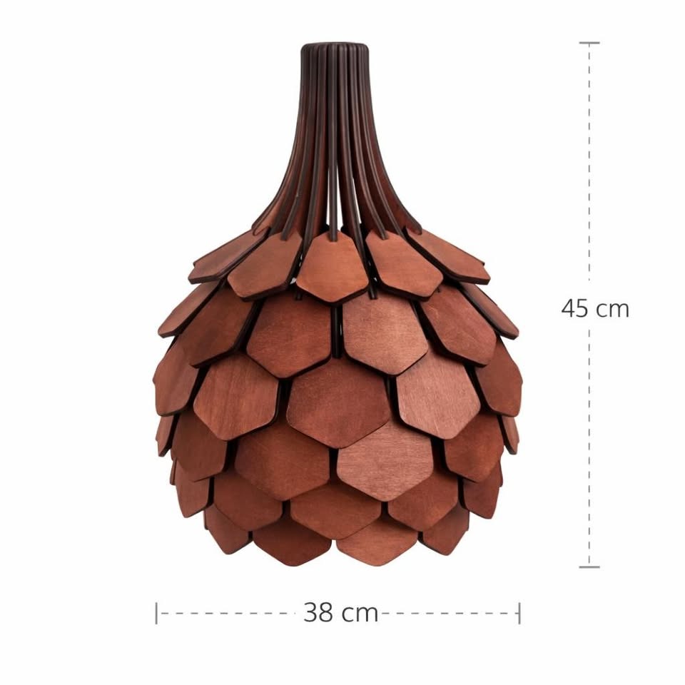 Koglelampe - Teak - Ø38