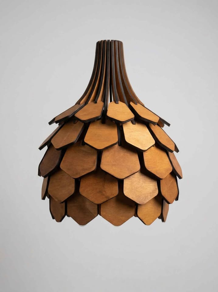 Koglelampe - Teak - Ø19