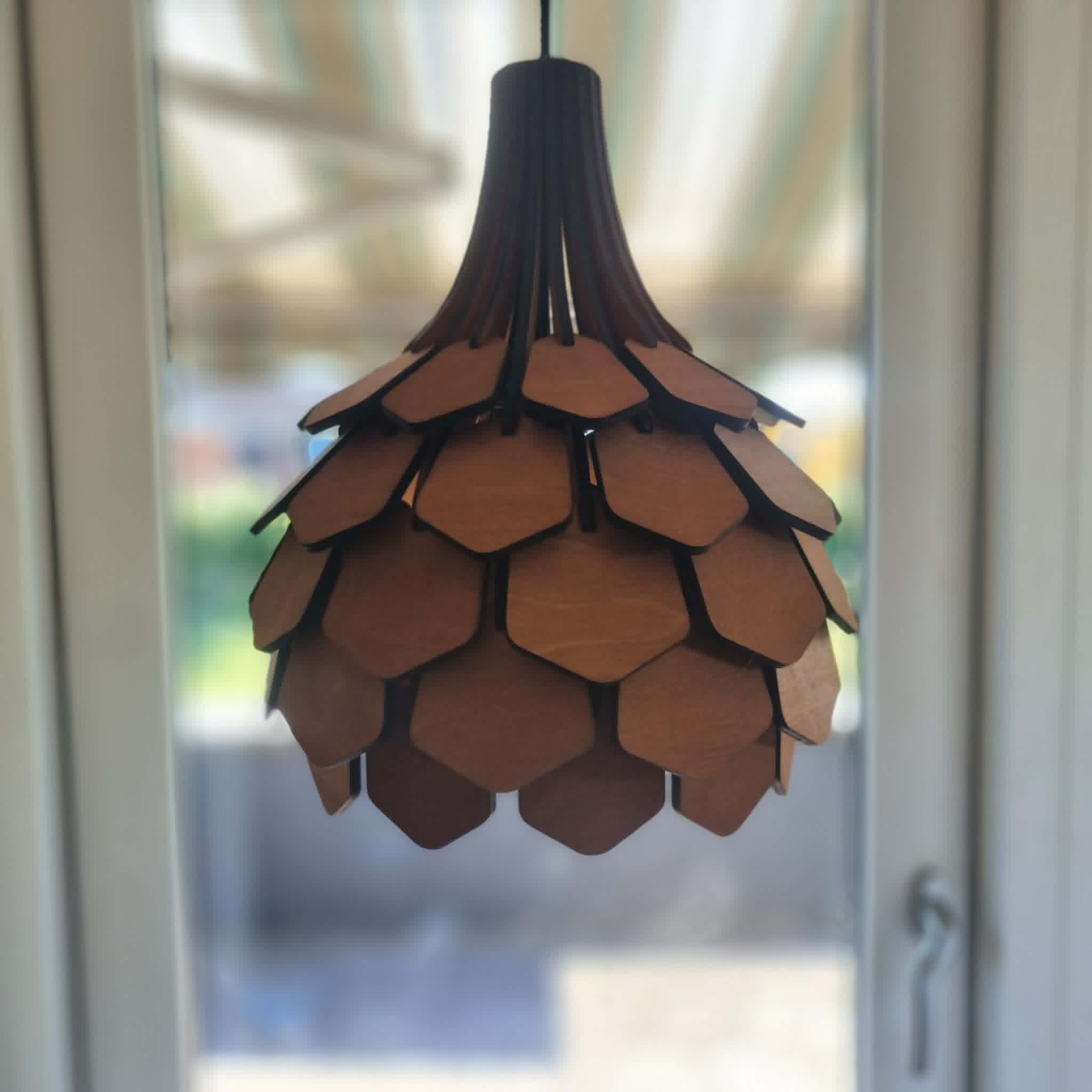 Koglelampe - Teak - Ø38