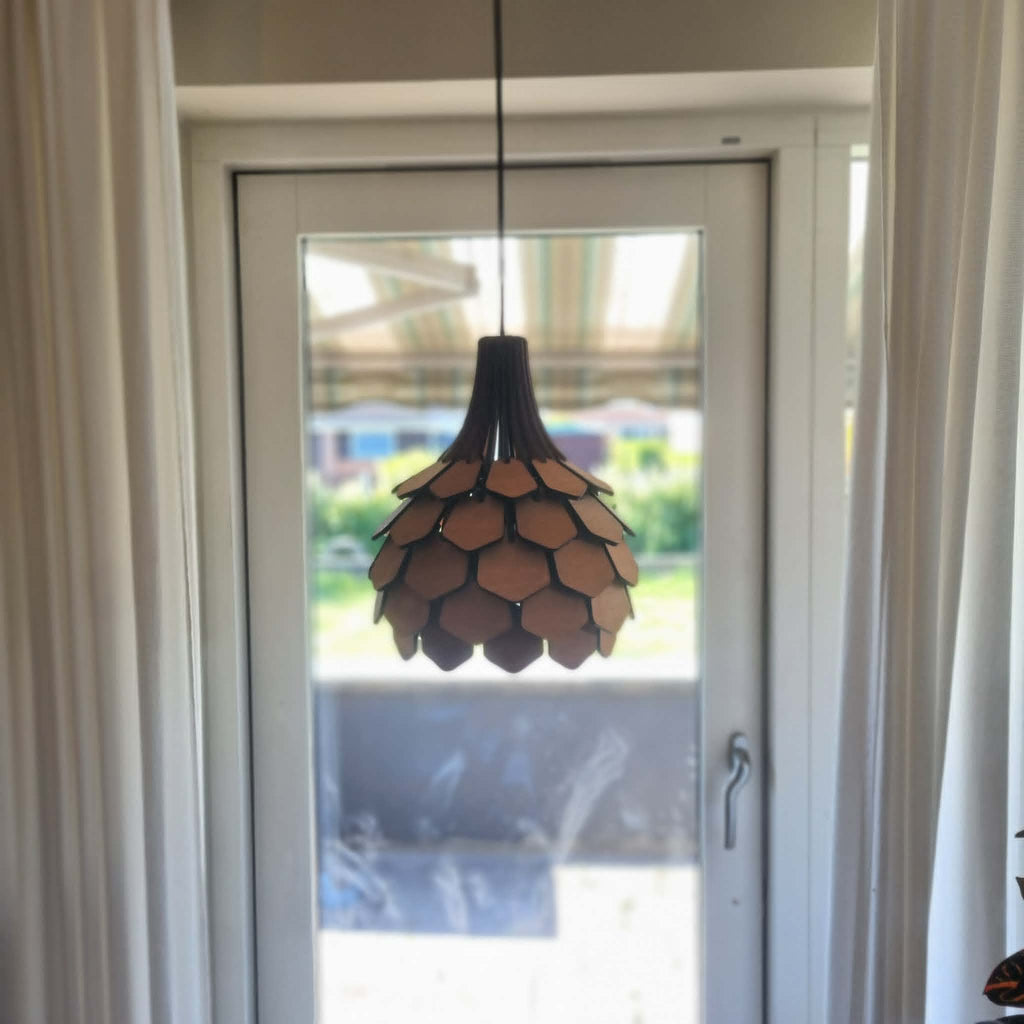 Koglelampe - Teak - Ø38
