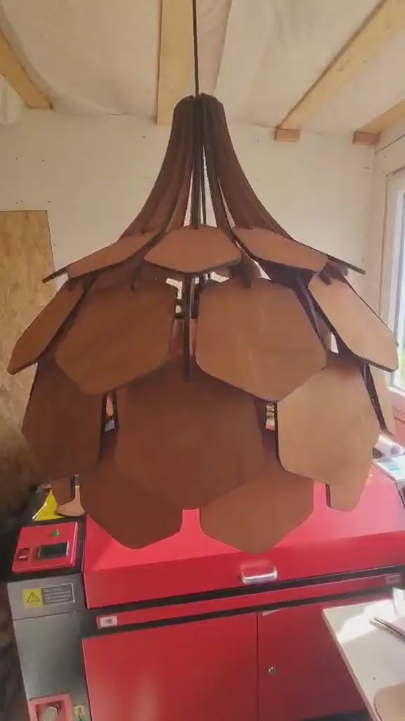 Koglelampe - Teak - Ø55